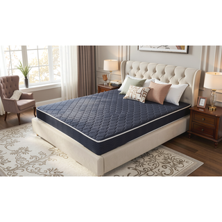 Sunvega Navy Blue Diamond-Quilted Waterproof Breathable High-Density Foam Mattress