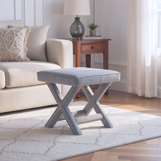 Sunvega Mid-Century Modern Velvet Accent Bench with X-Crossed Legs for Living Room