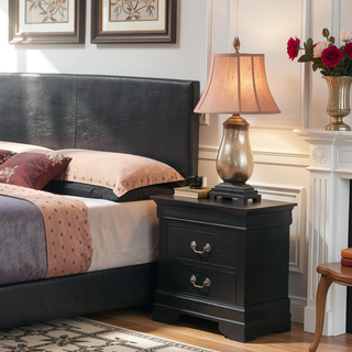 Sunvega Chic Black Nightstand for Compact Bedrooms with No Assembly