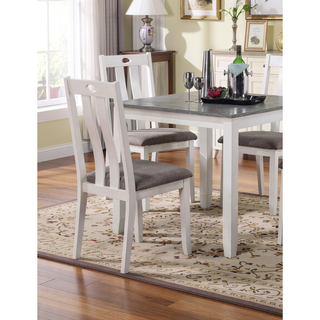 Sunvega Transitional White Gray Two-tone 5pc Counter Height Dining Set
