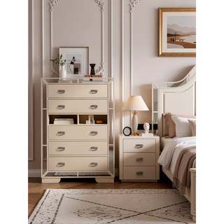 Sunvega Elegant Pearl-Finished Durable Storage Chest with Soft Edges for Modern Decor