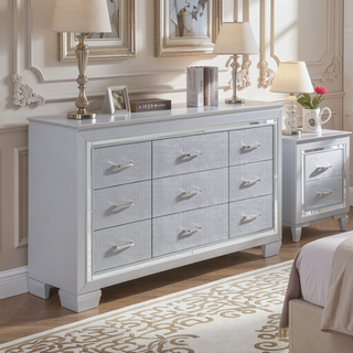 Sunvega White Louis Philip Style Chest with Five Drawers and Soft Close Glide