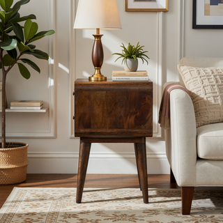 Sunvega Timeless Elegance Functional and Stylish 2-Drawer Nightstand with Nordic Legs