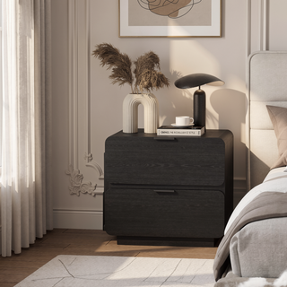 Sunvega Modern Nightstand with Two Spacious Drawers for Bedroom Use