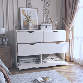Sunvega Sarai Brown Nightstand with Spacious Drawers and Acrylic Handles