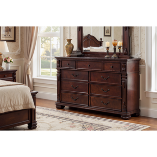 Sunvega Cherry Wood Night Stand with Two Smooth Ball Bearing Drawers