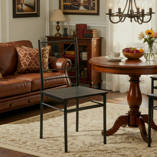 Sunvega 5-Piece Dining Set with Walnut Tabletop and Dark Bronze Crisscross Base