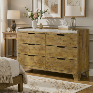 Sunvega Transitional Light Aspen Brown Nightstand with LED Light and USB Ports