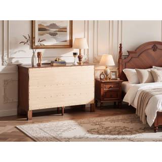 Sunvega Dark Brown Tufted Polyurethane Upholstered King Size Bed Frame