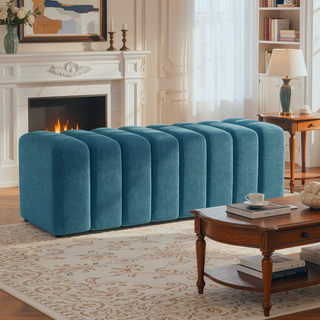 Sunvega Upholstered Tufted Accent Bench with Exquisite Backless Design for Modern Interiors