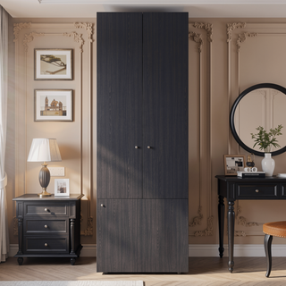 Sunvega Three Door Cabinet with Three Shelves for Bedroom Storage