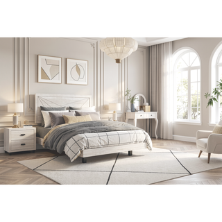 Sunvega Modern Nightstand with 2 Dovetail Drawers in Dusty Gray Oak Finish