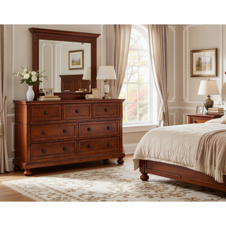 Sunvega Gray Modern Nightstand with Full Extension Drawers and Felt-Lined Top