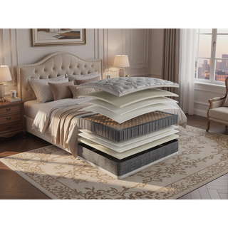 Sunvega 13.5" Twin XL Plush Two Sided Bamboo Mattress with Pocketed Coils