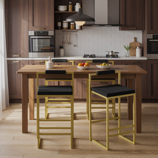 Sunvega Upholstered Velvet Bar Stools Set of 2 with Slim Metal Legs for Kitchen Counter