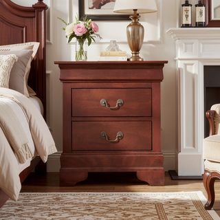Sunvega Elegant Traditional Cherry Nightstand with Durable Materials and Expert Craftsmanship