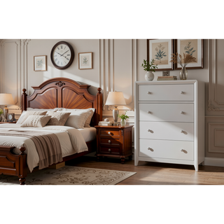 Sunvega Champagne Finish Contemporary Bedroom Chest with 4 Dovetail Drawers