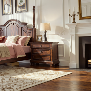 Sunvega Wood Nightstand with Hidden Feltlined Jewelry Drawer and Cedar Lined Bottom