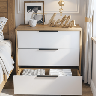 Sunvega Superior Top Light Gray Dresser with 3 Large Storage Drawers
