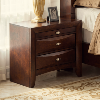 Sunvega Modern Black Nightstand with Two Storage Drawers and Pull Out Tray