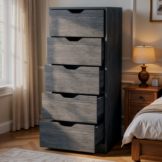 Sunvega Dillon 5 Narrow Drawer Dresser Tall Chest of Drawers with Pull Out Mechanism