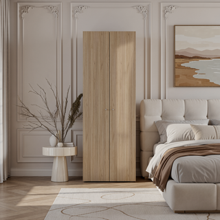 Sunvega Macadamia Closet System for Bedroom Storage with Customizable Shelf Heights