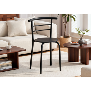 Sunvega Small 32 Inch Black Laminate Dining Table Set with 2 Chairs for Kitchen