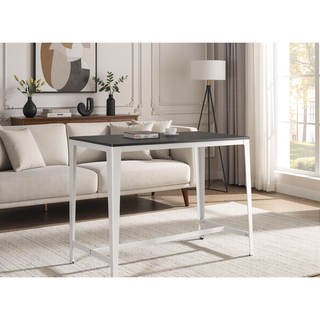 Sunvega Minimalist Farmhouse Style Counter Height Table with Brown MDF Top