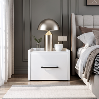 Sunvega Floating Nightstand with Handy Drawer and Surface for Bedroom Storage