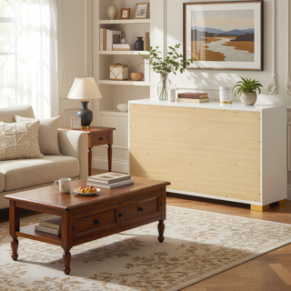 Sunvega Sleek Modern Six-Drawer Dresser with Gold Accents for Contemporary Bedroom