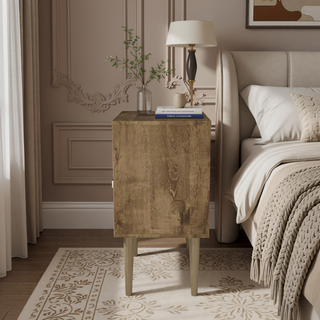 Sunvega Modern Nightstand with Drawer and Cubby for Bedroom or Living Room