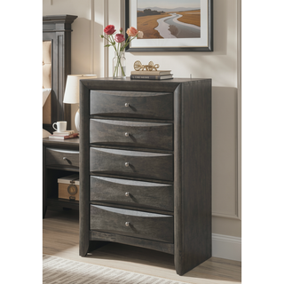 Sunvega Contemporary 2 Drawer Nightstand End Table with Jewelry Tray in Brown Finish