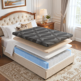 Sunvega Diamond Matrix Copper Cooling Hybrid Waterfall Top Mattress with Medium Feel