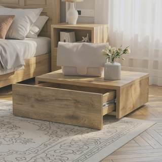 Sunvega Wall-Mounted Floating Nightstand with Spacious Drawer for Modern Bedroom