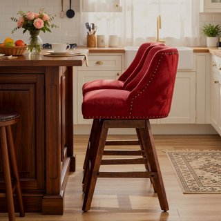 Sunvega 360-Degree Swivel Barstools with Soft Foam and Steel Spring Filler
