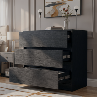 Sunvega White 3-Drawer Dresser with Metal Rails for Effortless Quiet Movement