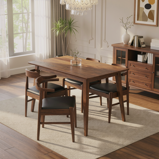 Sunvega Modern Solid Wood Rectangular Dining Kitchen Table 47 Inch Water-Resistant
