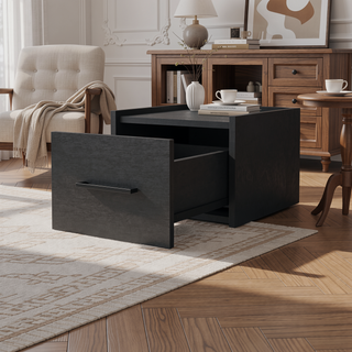 Sunvega Wall-Mounted Nightstand with Sleek Single Drawer and Spacious Top Shelf