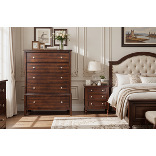 Sunvega Gray Finish Birch Veneer 3 Drawer Nightstand with Nickel Hardware