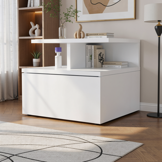 Sunvega Floating Nightstand with 2-Tier Shelf and Spacious Drawer for Easy Storage
