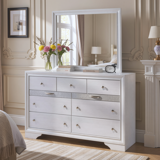 Sunvega Modern Black Nightstand with Hidden Jewelry Drawer and Nickel Knob
