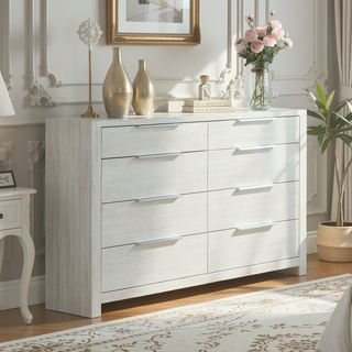 Sunvega Modern Transitional Beige Finish Nightstand with Three Wooden Drawers