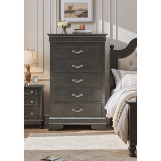 Sunvega Sleek Transitional Metallic Black Chest with Durable Finish for Essentials