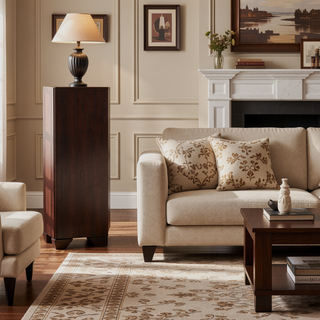 Sunvega Dark Cocoa 5-Drawer Chest with Sleek Tapered Legs for Modern Style