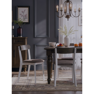 Sunvega White and Gray Finish 5 Piece Dining Set with Rectangular Table