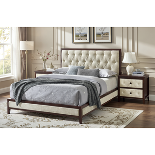 Sunvega Modern Walnut Finish Nightstand with Two Beautiful Storage Drawers