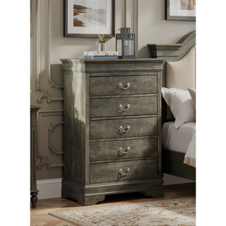Sunvega Traditional Gray Storage Chest with Timeless Style and Durable Craftsmanship