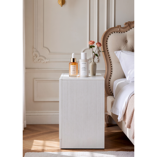 Sunvega Chic Nightstand with Textured Surface and Jewelry Drawer for Bedroom