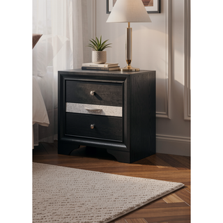 Sunvega Modern Luxury Glam 1pc Nightstand End Table with Pullout Jeweler Tray