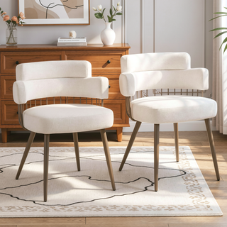 Sunvega Upholstered Dining Chair with Heavy Duty Iron Frame and Padded Seat